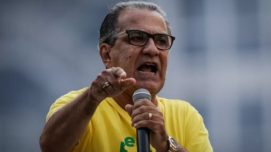 Silas Malafaia em ato na avenida Paulista em defesa de Jair Bolsonaro, em 25 de fevereiro de 2024