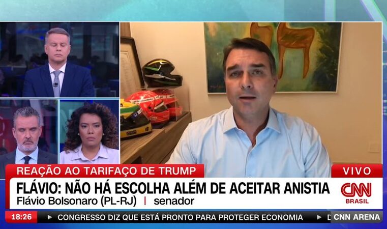 Flávio Bolsonaro insinua “bombas atômicas” e propõe anistia para evitar tarifas de Trump