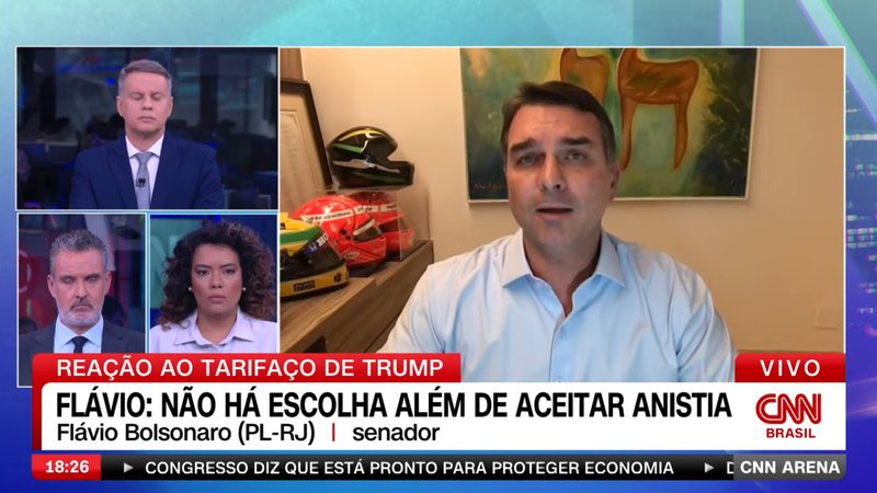 Flávio Bolsonaro insinua “bombas atômicas” e propõe anistia para evitar tarifas de Trump