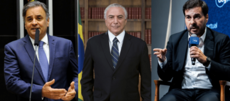 Aécio, Temer e Maia ressurgem para defender “dosimetria” e reaparecer na disputa da direita